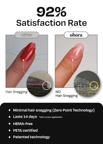 Miniatura 3 de ohora Juego de tiras de uñas de gel semicuradas (N Essential French Starter Kit) incluye lámpara de tamaño completo y mini removedor, calidad de N