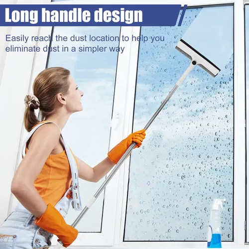 Miniatura 7 de Limpiador de ventanas limpiador de ventana ajustable para limpiar desde múltiples ángulos, herramienta de limpieza de ventanas con poste