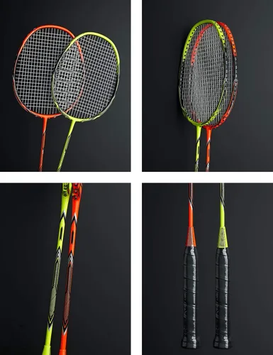 Miniatura 3 de Raquetas de bádminton profesionales de fibra de carbono para patios traseros y gimnasio Paquete de 2 piezas