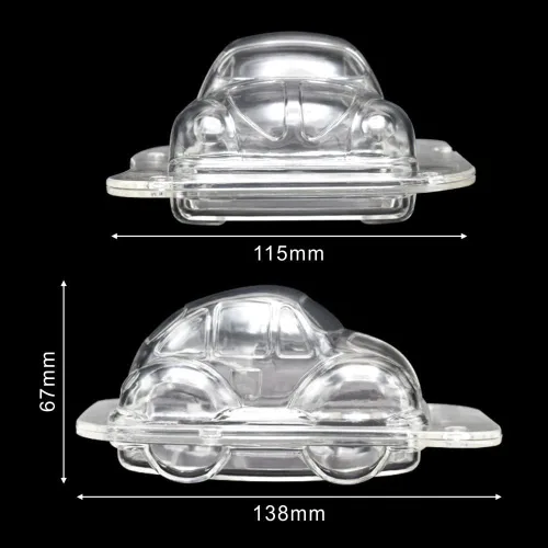 Miniatura 2 de TUKE Molde de chocolate de policarbonato en forma de coche 3D de 5.5 ''molde duro del caramelo del policarbonato del molde del chocolate del coche 3D