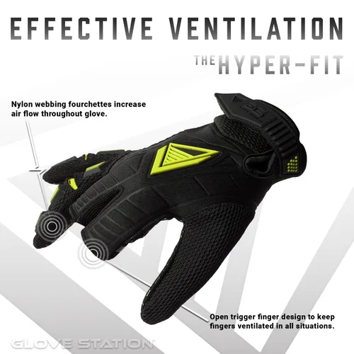 Miniatura 3 de Glove Station Hyper-Fit - Guantes Tácticos de Tiro y Trabajo - Verde, Grande - Diseño Sin Dedos, Equipo de Paintball y Airsoft para Hombres