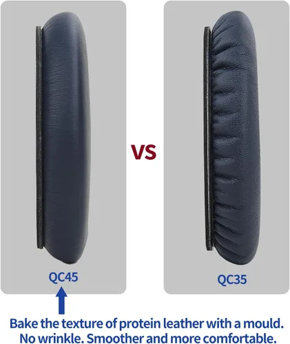 Miniatura 55 de Almohadillas para los oídos para Bose QuietComfort 45 QC45 QC35 ii QC35, cojines de cuero de piel de cordero para auriculares profesionales, QC45