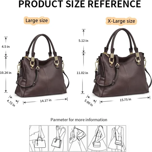 Miniatura 36 de Kattee Cartera bandolera estilo urbano de cuero para mujer
