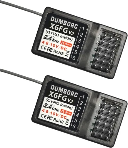 ATA HOBBY DUMBORC 2 piezas X6FG (construido en giroscopio) 6 canales 2.4GHz receptor RC para DUMBORC X6/X4/X5/X6PM-350 transmisor RC coche barco