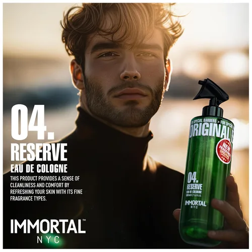 Miniatura 5 de Immortal NYC Reserve 04, Colonia para después del Afeitado en Spray para Cuerpo/Rostro, 17 oz - Exclusivo para Barberos - Suaviza la Piel