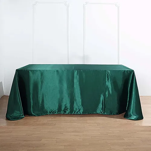 Miniatura 96 de Efavormart - Mantel rectangular de satén, 90 x 132 pulgadas, suave, oblongo, lavable, mantel decorativo de tela sedosa para bodas, fiestas, Plata