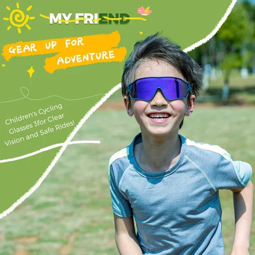 Miniatura 2 de ROCKBROS Gafas de sol deportivas fotocromáticas para niños y niñas, jóvenes, MTB Biking para niños de 8 a 14 años Biue