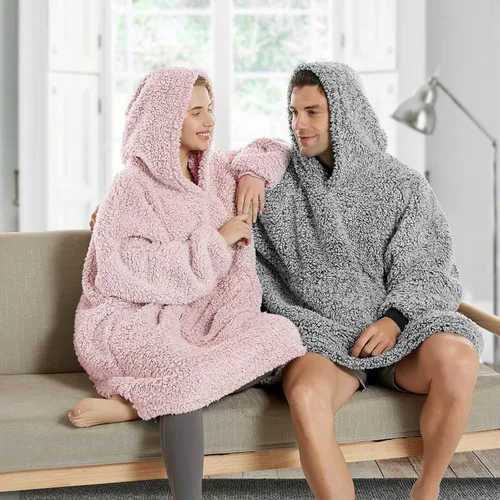 Miniatura 2 de Manta de sherpa acogedora con capucha para adultos, mujeres, hombres y niños, idea de regalo, manta con capucha, manta de gran tamaño, súper cálida