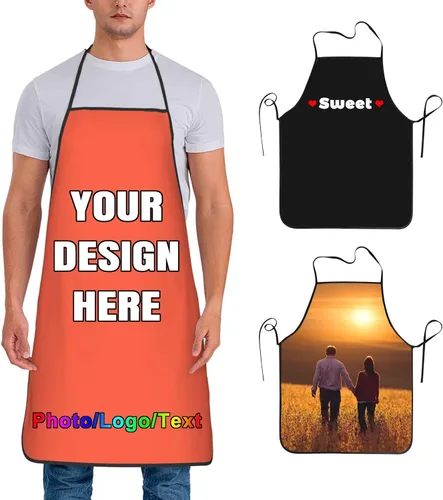 Miniatura 13 de Delantal de chef personalizado para hombres y mujeres, para cocinar, con nombre, logotipo, foto, regalos de cocina para familiares y amigos
