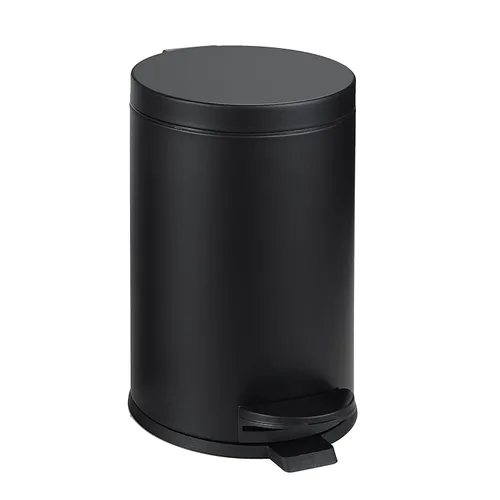 Miniatura 7 de SunnyPoint Cubo de basura redondo de 4.5 litros (1.2 galones) con cubo interior de plástico; baño, oficina, cocina y dormitorio con paso y cierre