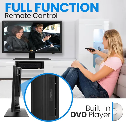 Miniatura 8 de Pyle Televisor de pantalla plana LED de 21.5 pulgadas, monitor de TV pequeño de 1080p con HDMI, RCA, DVD con ranuras, adaptador de coche de 12 V/24