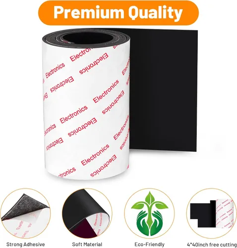 Miniatura 4 de Almohadillas de goma antideslizantes, almohadillas de silicona antideslizantes, almohadillas adhesivas de goma de 4 x 40 pulgadas, color negro
