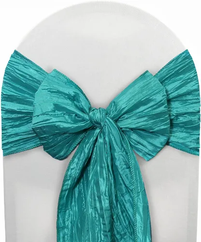 Miniatura 6 de YOUR CHAIR COVERS - Fajas para sillas de tafetán arrugadas color champán (paquete de 10), fajas para bodas, eventos, hoteles y servicios de catering
