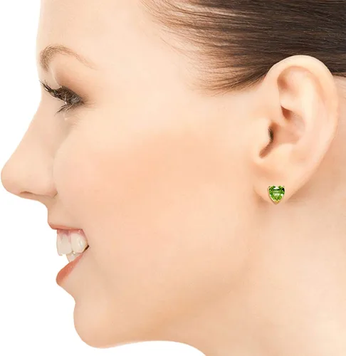 Miniatura 2 de Galaxy Gold GG Pendientes de oro amarillo de 14 quilates con forma de corazón natural