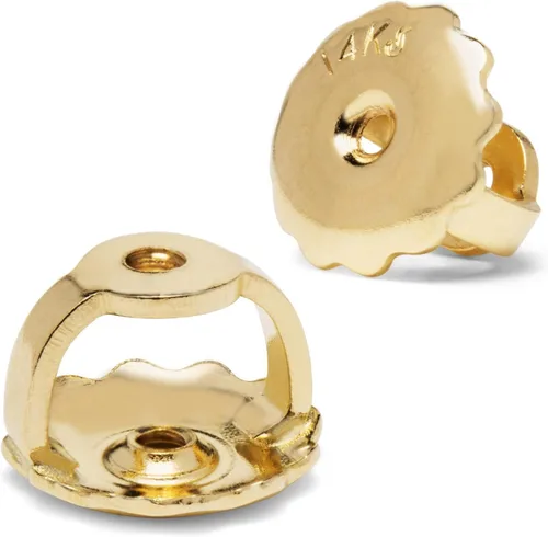 Miniatura 15 de Everyday Elegance Pendientes sólidos de oro blanco de 14 quilates con dos piezas de repuesto para parte trasera de arete Tornillo roscado para par