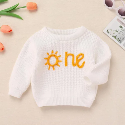 Miniatura 117 de Suéter de primer cumpleaños para bebés y niñas de un año de edad, sesión de fotos, otoño e invierno
