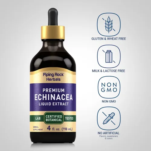 Miniatura 3 de Piping Rock Gotas de equinácea 4 onzas líquidas Tintura de extracto líquido Hierba botánica premium Suplemento vegetariano Sin alcohol
