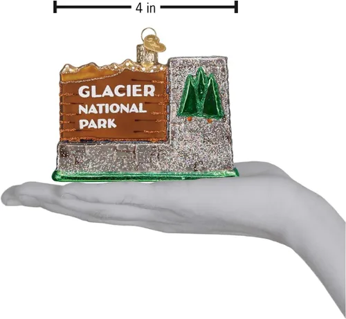 Miniatura 5 de Old World Christmas - Adornos de vidrio soplado para árbol de Navidad, Parques Estatales, Parque Nacional de los Glaciares