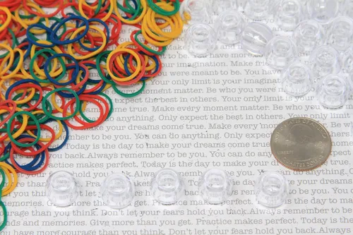 Miniatura 5 de 160 cuentas de poni de alta calidad, cuentas de plástico de 0.47 x 0.59 pulgadas para manualidades infantiles, trenzas y pulseras (transparente)