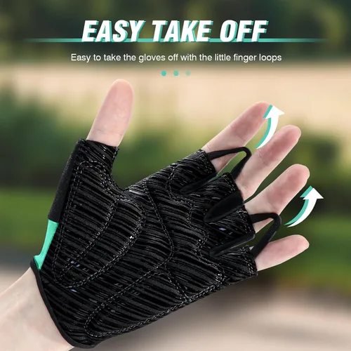 Miniatura 3 de Guantes de ciclismo para hombres y mujeres con almohadilla antideslizante que absorbe los golpes, peso ligero, ajuste agradable, guantes