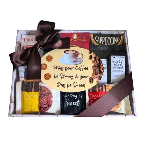 Miniatura 2 de Cesta de regalo de café con taza, juego de regalo de chocolate y galletas gourmet para todas las ocasiones: cumpleaños, gracias, aniversario