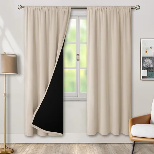 Miniatura 122 de BGment - Cortinas opacas para sala de estar de 63 pulgadas de largo, juego de 2 paneles, cortinas para oscurecer toda la habitación, cortinas