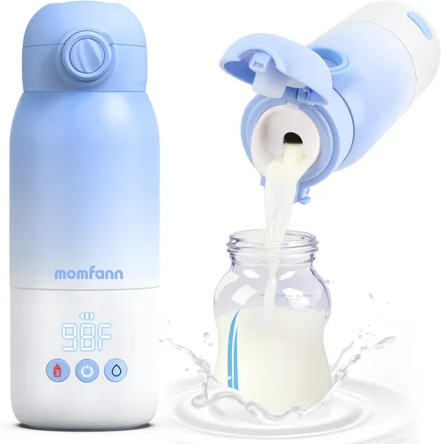 Calentador de biberones portátil para viajes, modos duales de calentamiento para leche materna y agua, calentador de biberones de leche portátil con