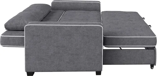 Miniatura 12 de Serta Ainsley Sofá Cama Convertible de 66.5", Tamaño Full, Dreamcoil Comfort, Tela Tejida Suave, Carbón