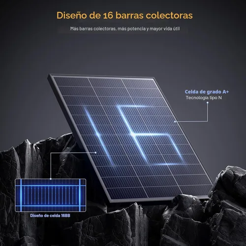 Miniatura 4 de N-Type 16BB - Panel solar de 400 W, 4 paneles solares de 100 W, 25% módulos fotovoltaicos monocristalinos de alta eficiencia, ahorro de espacio