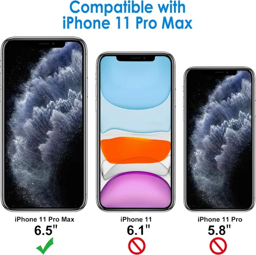 Miniatura 2 de JETech - Funda para iPhone 11 Pro Max (2019), 6.5 pulgadas, cubierta a prueba de golpes, parte trasera transparente anti-rayones 11PM- Negro