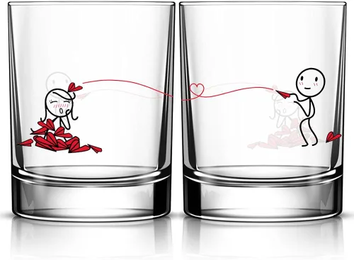 Miniatura 14 de BoldLoft Vasos para beber con texto en inglés «Say I Love You His and Hers», regalos para ella, esposa, novia, pareja para San Valentín, Di te amo
