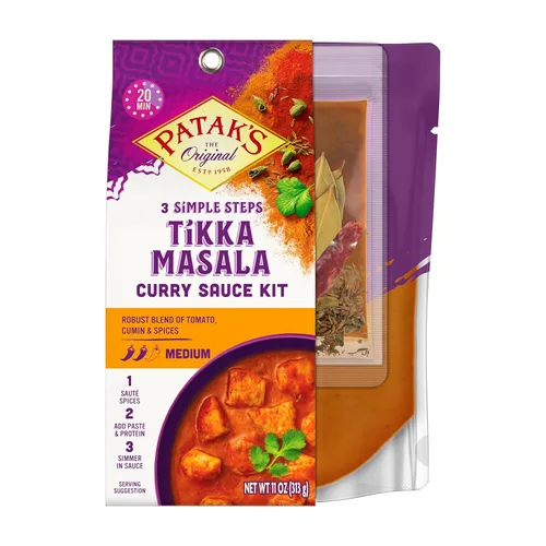 Miniatura 9 de Patak's Mantequilla de pollo con curry Kit de 3 pasos, ingredientes premedidos, especias enteras fragantes, pasta de especias de curry de pollo