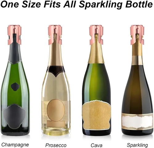 Miniatura 4 de OWO Tapones para botellas de champán de acero inoxidable, corcho de champán reutilizable y tapón ahorrador, Prosecco a prueba de fugas y tapón