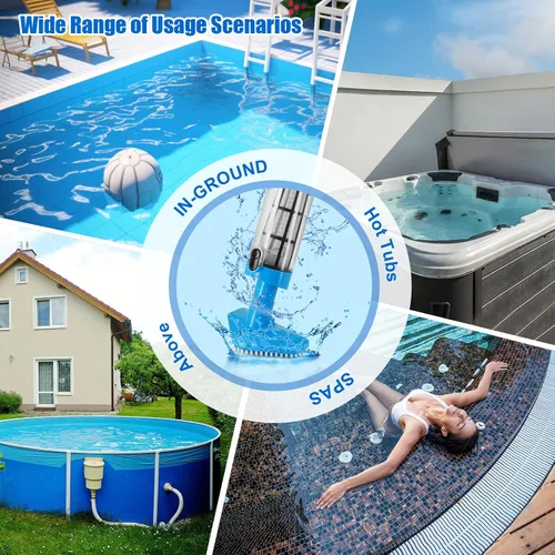 Miniatura 7 de Aspiradora de piscina de mano con poste telescópico, aspiradora recargable inalámbrica 3 en 1, más de 100 minutos de tiempo de funcionamiento