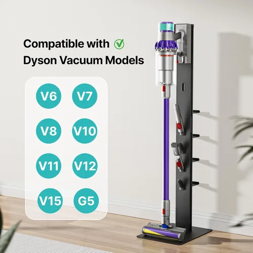 Miniatura 4 de PEGZONE Soporte para aspiradora, compatible con Dyson Gen5 V15 V12 V11 V10 V8 V7 V6, soporte inalámbrico para aspiradoras de piso con 4 ganchos y 4