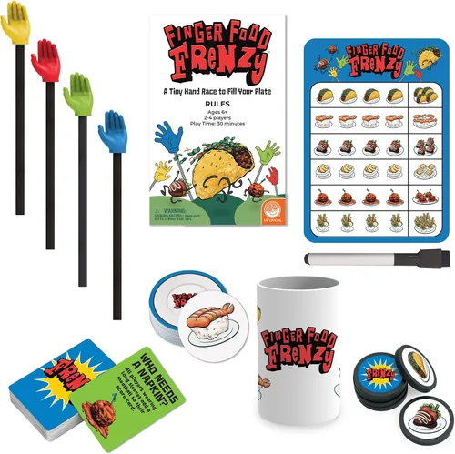 Miniatura 2 de MindWare Finger Food Frenzy - Juego de mesa con destreza rápida y estrategia con mini herramientas de mano, juego competitivo para niños a partir