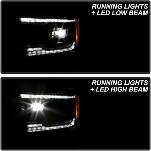 Miniatura 9 de ACANII - Para [tipo halógeno] 2019-2022 Ram 1500 Tubo LED Negro Señal secuencial LED Dual Proyector Faros Faros Faros