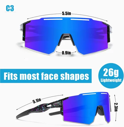 Miniatura 5 de Gafas de sol deportivas polarizadas para hombres y mujeres, gafas de sol para correr, jóvenes, ciclismo, béisbol, protección UV400 C3