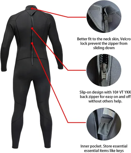 Miniatura 6 de Trajes de neopreno completos 5/4mm 4/3mm y 3mm para hombres, trajes premium de neopreno para buceo, esnórquel, surf y natación