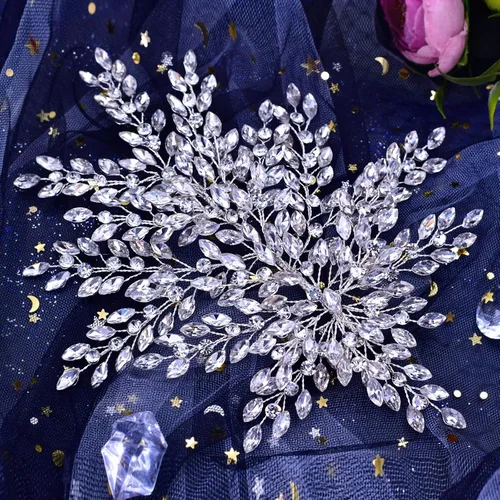 Miniatura 2 de TRiXY Diadema de boda para el pelo de novia, accesorios para el cabello con diamantes de imitación para novias y damas de honor, tocados de fiesta