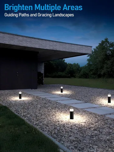 Miniatura 5 de LEONLITE Paquete de 8 luces de camino de bajo voltaje, luz LED de 4.5 W, bolardo de paisaje de 12 V, carcasa de aluminio, resistente al agua IP65, 5
