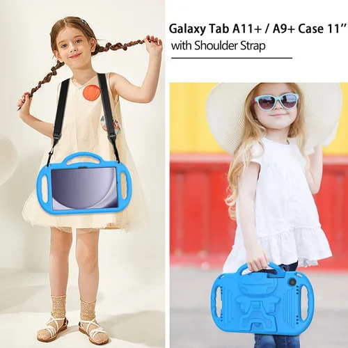 Miniatura 3 de LTROP Funda para Samsung Galaxy Tab A11 Plus 2025 / A9 Plus 2023 de 11 pulgadas con asa de correa para el hombro y soporte, funda a prueba de golpes