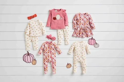 Miniatura 2 de Mud Pie Conjunto de pijama y diadema para bebé con diseño de calabaza para niña