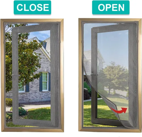 Miniatura 4 de NeatiEase Pantalla magnética ajustable para ventana de 32 x 24 pulgadas, se adapta a cualquier tamaño de malla de fibra de vidrio con marco gris más