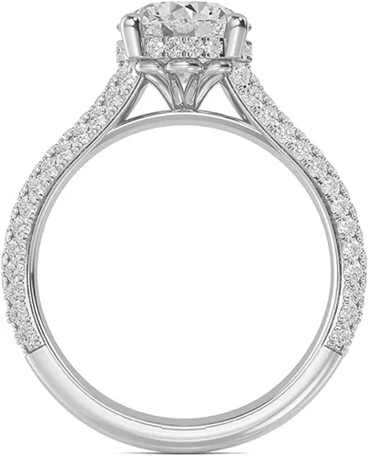 Miniatura 2 de Anillo de compromiso de diamantes creados en laboratorio de cuatro puntas con certificación IGI de 2.23 quilates redondo blanco de excelente corte