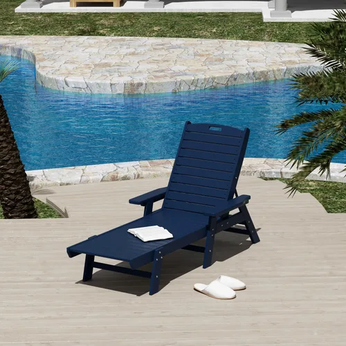 WestinTrends Malibu Poly - Tumbona reclinable azul marino
