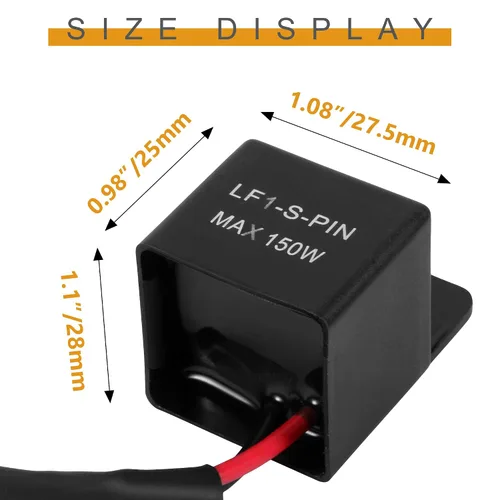 Miniatura 2 de ASOOLL Relé de intermitente LED electrónico de 2 pines Relé intermitente de señal de giro Fit motocicleta bombillas intermitentes flash rápido