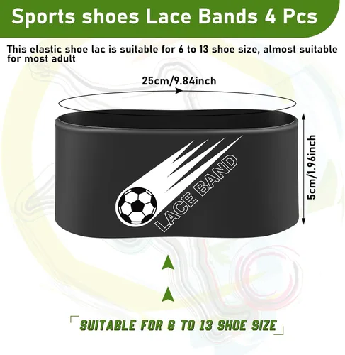Miniatura 2 de Patelai 4 piezas de cubierta de cordón para tacos de fútbol, banda de zapato de fútbol, cubierta de zapato de fútbol, bandas de taco de fútbol