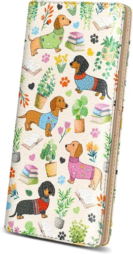 Miniatura 22 de Immaturus Cartera de Mujeres, Carteras de Tarjetas delgadas con bloqueo RFID, Organizador de Tarjeta de Crédito de Cuero PU doble con cremallera