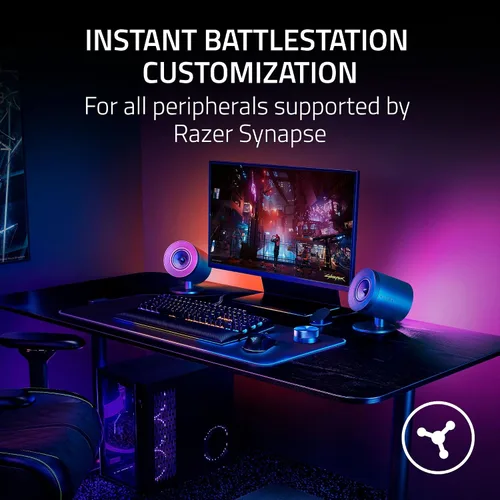 Miniatura 2 de Razer Cápsula de control inalámbrico: control de audio avanzado para altavoces Nommo V2 y Leviathan V2 - Personalización de luz RGB - Marcación